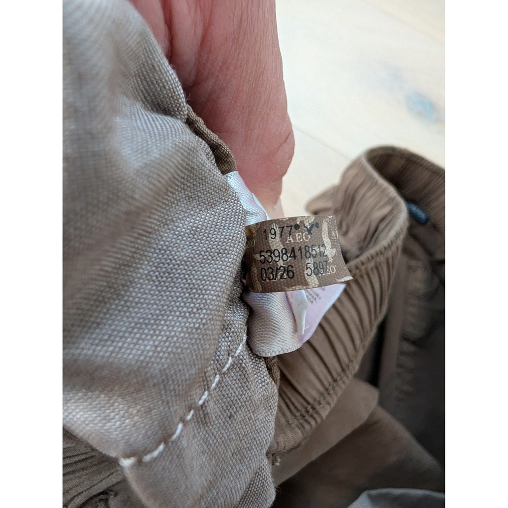 American Eagle Brown Cargo Parachute Pants Baggy Utility Y2K Size M - Picture 12 of 12